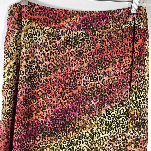 Cato Animal Print Semi Sheer Full Lined Maxi Skirt Size 8 - Picture 3 of 9
